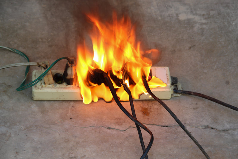 Burning electronics power strip